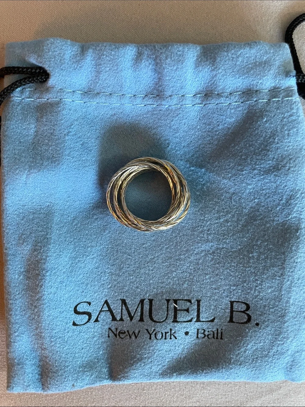 Samuel B. Braided Feather Ring in Sterling Silver